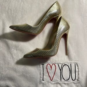 Gold Christian Louboutin Pumps